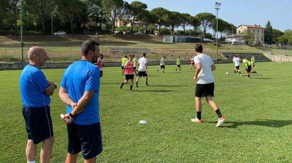 Sansepolcro impegnato nel' amichevole con il Sampierana