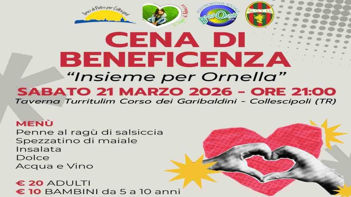 Terni si mobilita per Ornella: una cena solidale per sostenere la sua battaglia