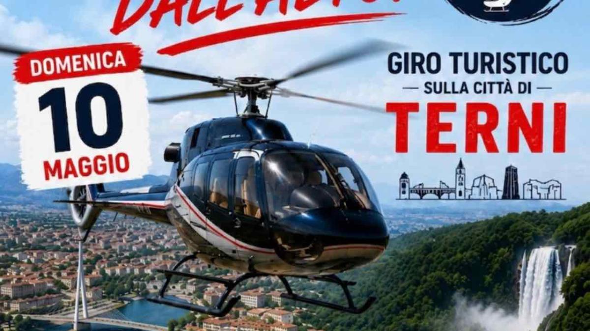 “Vivi Terni dall’alto”, domenica 10 maggio tour in elicottero sulla città e sulle Cascate delle Marmore