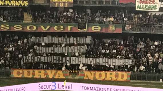 Striscione in Curva Nord