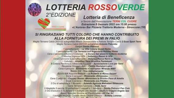Torna la "Lotteria Rossoverde", un gesto d'amore verso la città