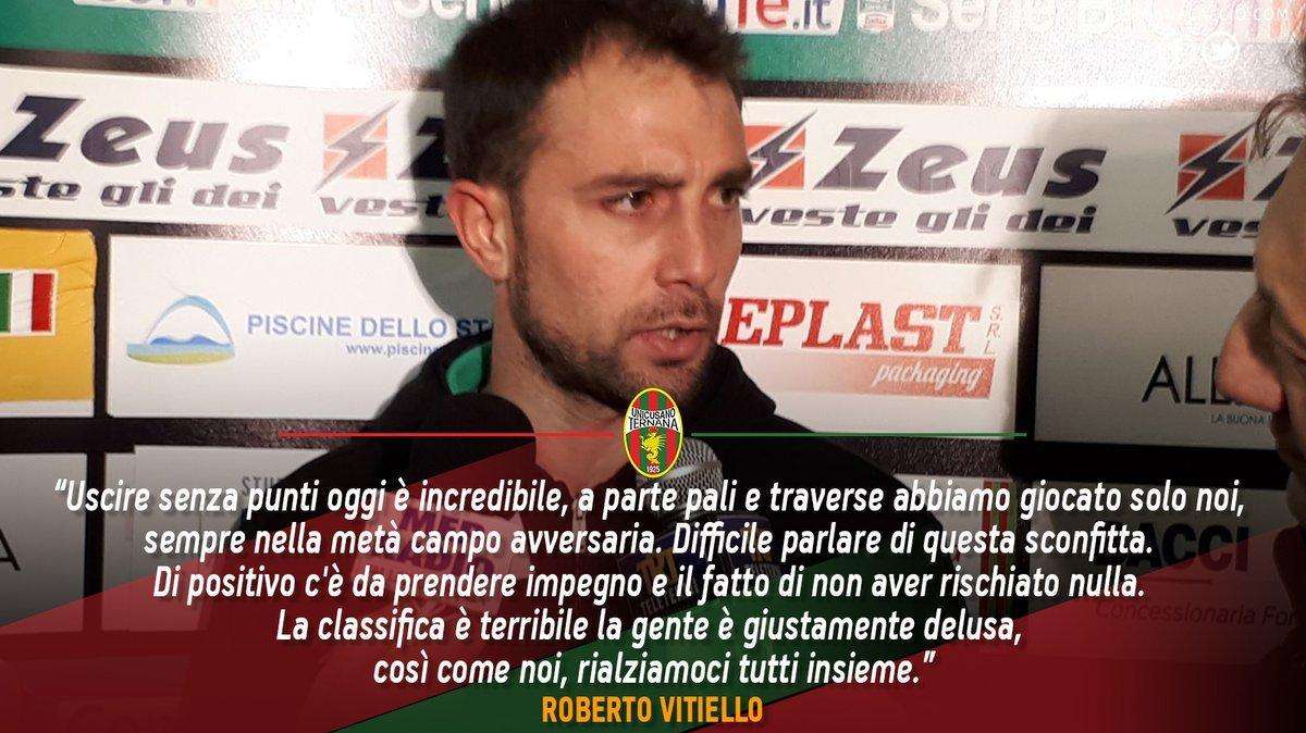 Ternana-Entella, Vitiello: "Incredibile uscire senza punti"