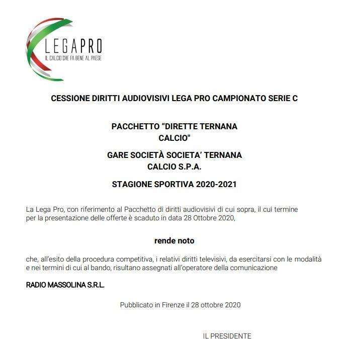 Tutte le partite della Ternana in chiaro su UnicusanoTv