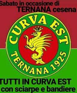 Ternana-Cesena: la Curva Est colora il Liberati
