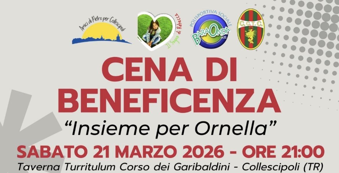 TANTA SOLIDARIETÀ ALLA CENA PER ORNELLA