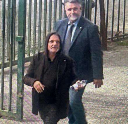 Massimo Ferrero mentre esce dal Taddei