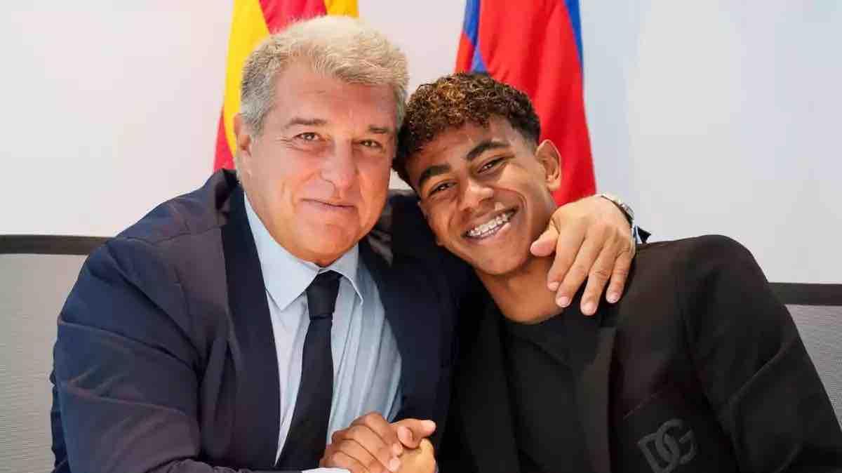 Elecciones en el Barcelona, la jugada de Yamal: foto con Laporta, se posiciona con su presidente