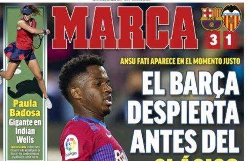 Marca: "El Barça despierta antes del Clásico"