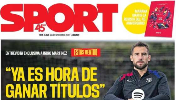 Iñigo Martínez en Sport: "Ya es hora de ganar títulos"