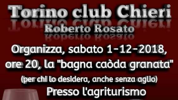 Grande festa al TC Chieri Roberto Rosato il prossimo primo dicembre 