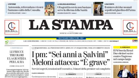 Prima pagina La Stampa