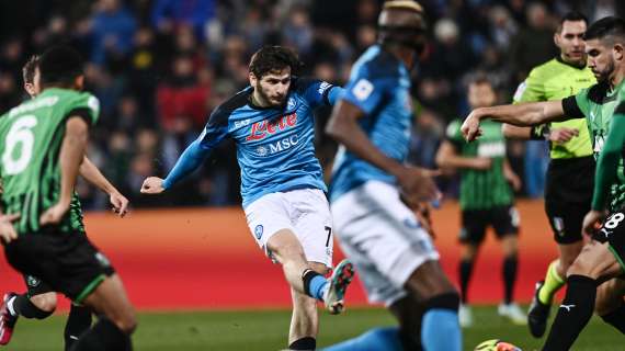 Sassuolo-Napoli 0-2, il vantaggio di Spalletti aumenta