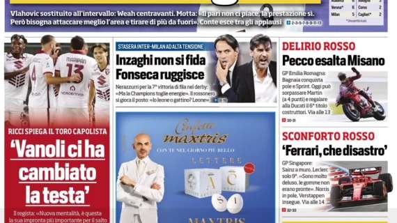 La prima pagina di Tuttosport