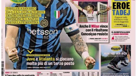 La Gazzetta dello Sport: “Il Toro due volte in vantaggio, ma il Parma trova il pareggio”