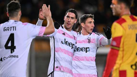 Serie A: la Juventus dilaga nella ripresa a Lecce e sale momentaneamente in testa alla classifica 