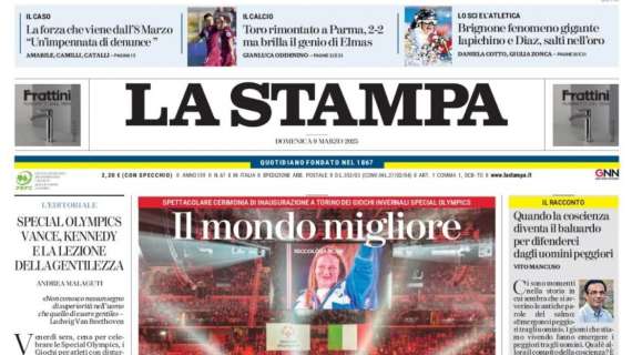 La Stampa: “Toro rimontato a Parma, 2-2, ma brilla il genio di Elmas”