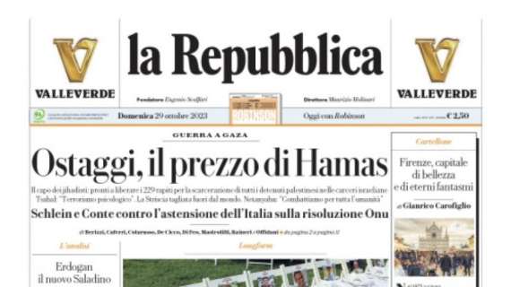 Prima pagina La Repubblica