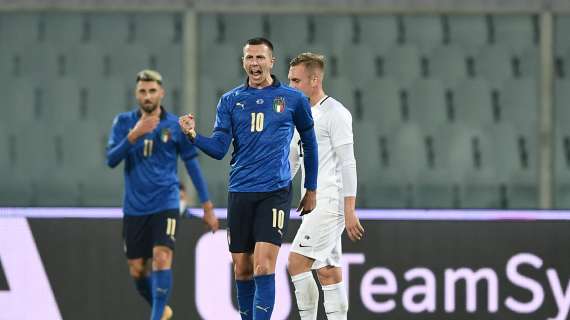 Italia avanti 2-0 all'intervallo grazie a Grifo e Bernardeschi