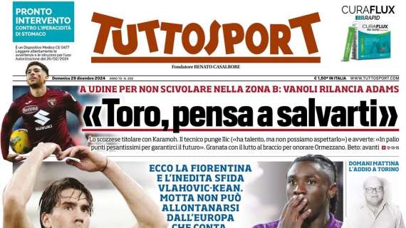 La prima pagina di Tuttosport