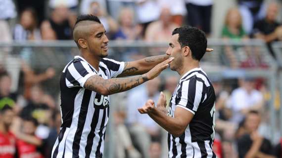 Juventus, per il derby tornano dal 1' Tevez e Vidal