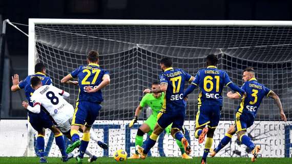 Verona-Cagliari 1-1, pareggio tra due squadre in salute