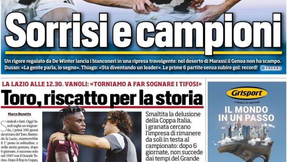 La prima pagina di Tuttosport