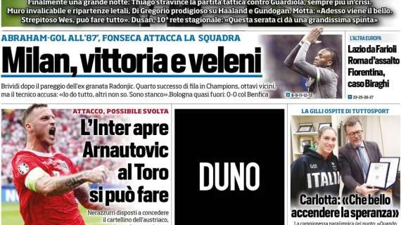 La prima pagina di Tuttosport