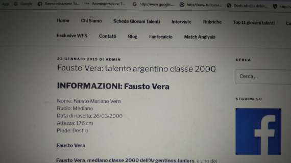 Ecco che cosa scriveva qualche tempo fa worldfootballscouting.com su Fausto Vera