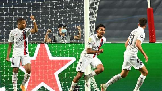 LIGUE 1 - PSG captain Marquinhos celebrates Mbappé
