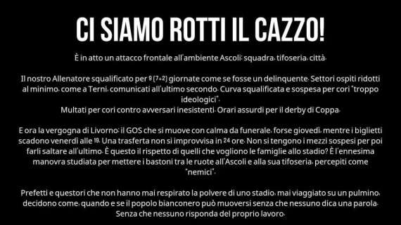 La rabbia degli Ultras: "E' un attacco frontale, ci siamo rotti il cazzo"