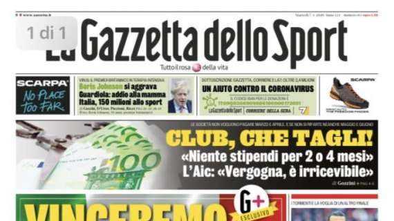 La Gazzetta dello Sport in apertura, Lippi: "Vinceremo all'italiana"