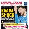 Il Corriere dello Sport in apertura: "Kvara shock. Lascia Napoli: va al PSG"