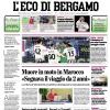 PRIMA PAGINA - L'Eco di Bergamo: "L'Atalanta in 10 per tutto l'incontro pareggia a Como"