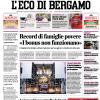 PRIMA PAGINA – L'Eco di Bergamo: "L'Atalanta di Sarri. La rivoluzione è a centrocampo"