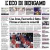 PRIMA PAGINA – L'Eco di Bergamo: "Schianto in moto, muore un barista"