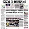 PRIMA PAGINA - L’Eco di Bergamo: "Strade, emergenza sicurezza"