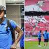 Scamacca pronto a subentrare, la Dea prima del match alla Red Bull Arena di Lipsia