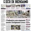 PRIMA PAGINA - L'Eco di Bergamo: "Atalanta in corsa per la Champions, in linea col passato"