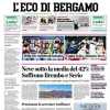 L'Eco di Bergamo in prima pagina titola: "Coppa Italia, Atalanta fuori"