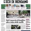 PRIMA PAGINA - L'Eco di Bergamo: "Atalanta: Luca Percassi apre all'addio di D'Amico e all'arrivo di Giuntoli"