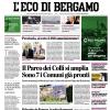PRIMA PAGINA - L'Eco di Bergamo: "Atalanta per rialzarsi oggi in casa dell'Inter"