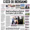 PRIMA PAGINA - L'Eco di Bergamo: "Atalanta, Zappacosta: pronti per le grandi sfide"