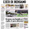 PRIMA PAGINA - L’Eco di Bergamo: "Atalanta, manca solo il gol"