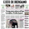PRIMA PAGINA - L'Eco di Bergamo: "Atalanta, tre partite per difendere il settimo posto"