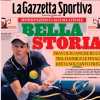 L'apertura della Gazzetta dello Sport su Italia-Francia: "Luci (azzurre) a San Siro"