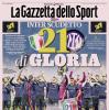 PRIMA PAGINA - La Gazzetta dello Sport: "Inter scudetto, 21 di gloria"