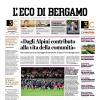 PRIMA PAGINA - L'Eco di Bergamo: "Milan ko 3-2. L'Atalanta sbanca San Siro e blinda il settimo posto"