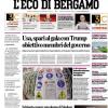 PRIMA PAGINA - L'Eco di Bergamo: "Atalanta a Cagliari sprint per l'Europa"