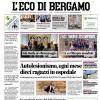 PRIMA PAGINA - L’Eco di Bergamo: "Atalanta verso il Bruges, si ferma CdK"