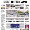 PRIMA PAGINA - L’Eco di Bergamo: "Innovazione e formazione: le «carte» di Confindustria"